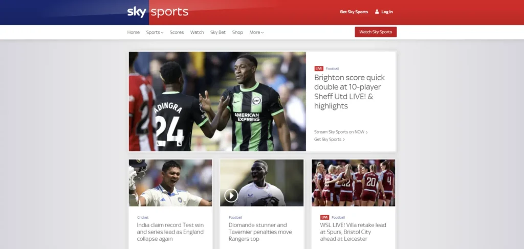 스포츠 중계 사이트 Sky Sports