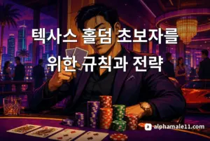 텍사스 홀덤 카드를 든 남성