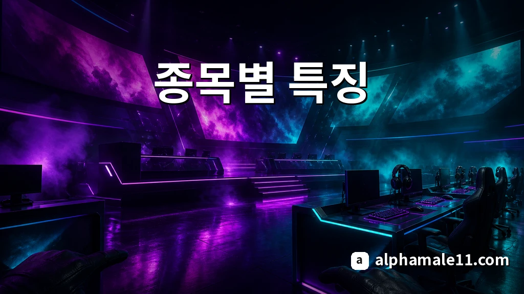종목별 특징을 보여주는 e스포츠 스테이지 장면