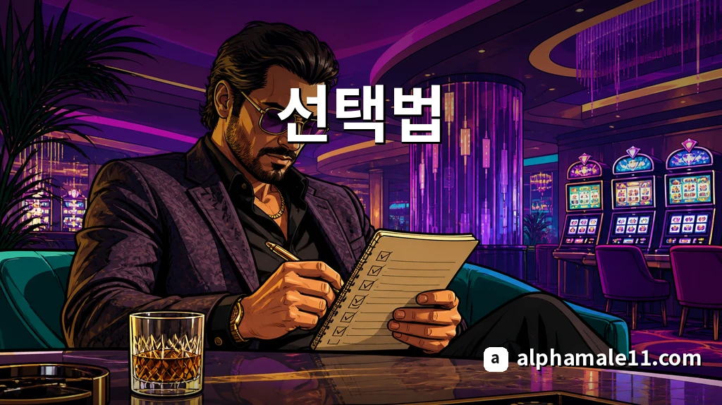 예산 플랜 노트가 놓인 럭셔리 테이블에서 슬롯을 고르는 장면