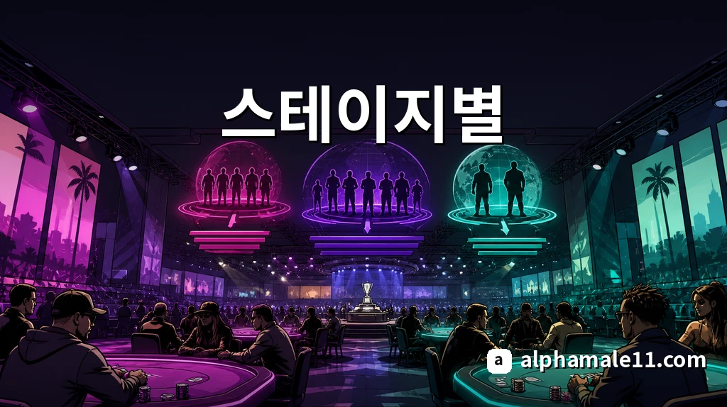 얼리 미들 레이트 스테이지 표지판이 있는 토너먼트 홀