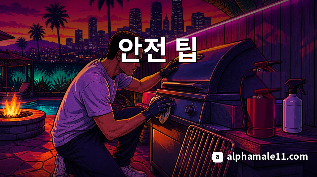 안전 팁 — 그릴 청소와 소화기 준비